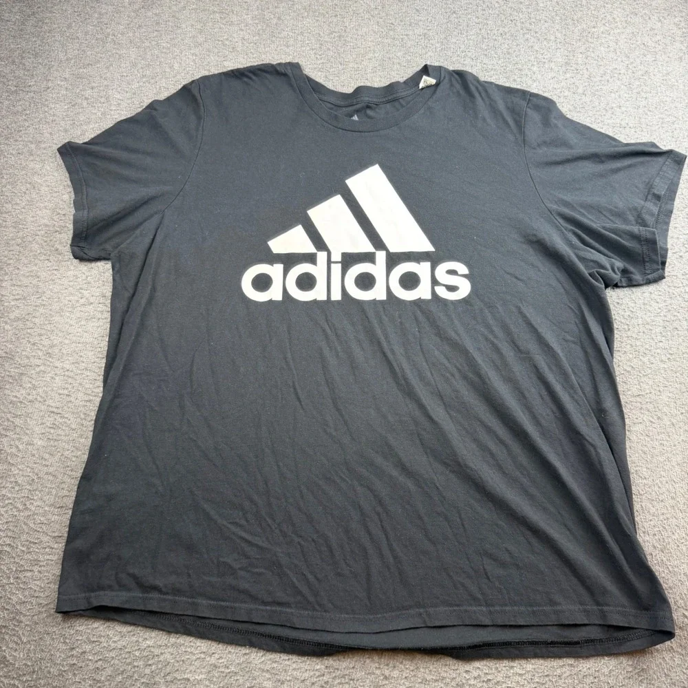 Adidas Amplifier Tee Men's 2XL Black Short Sleeve Big Logo T-Shirt